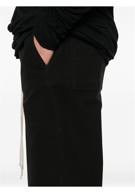 Black cotton-blend straight-leg trousers Rick owens - men RICK OWENS | RU02E1378TE09